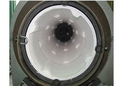 Battery cell manufacturing equipment close up